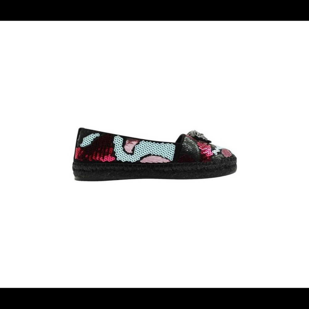 Versace Black Sequined Espadrilles